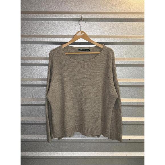Vintage Polo Lauren Ralph Lauren Beige Knit Sweater - Women's XL Unisex - Picture 1 of 3